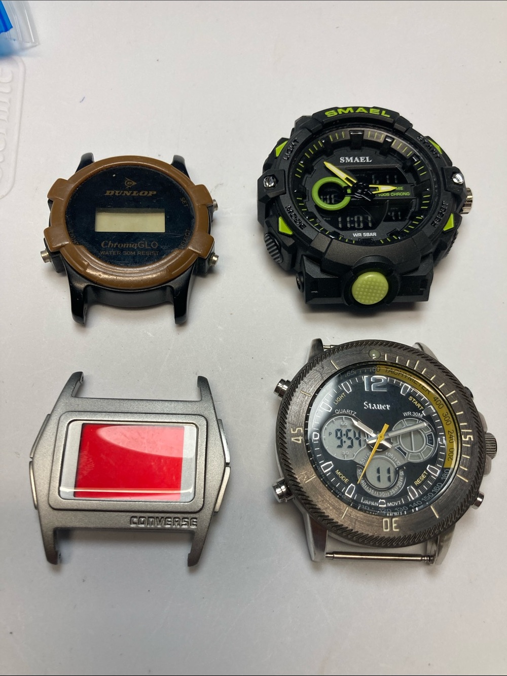 Lot of watches for parts or repair, Converse, Dunlop, Smael, Stauer